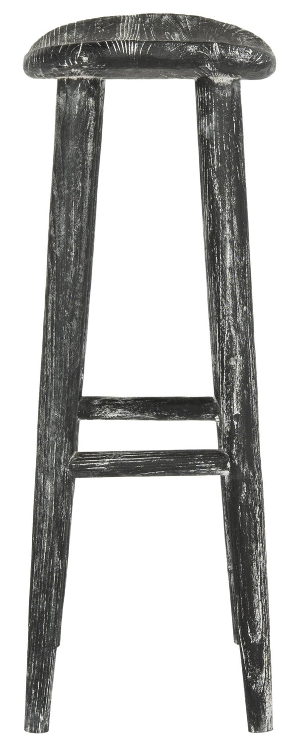 Safavieh Colton Wood Bar Stool - Rustic Wabi Sabi Design, Vintage Distressed Finish, Perfect For Any Space BST1001A