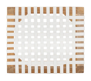 Safavieh Capri Counter Stool - Coastal-Inspired Teak Wood Design With Contemporary Leather Bands For Style Natural Teak / White Leather BST1009A