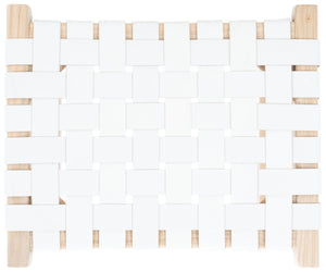 Safavieh Abreu Coastal-Inspired Rectangle Barstool With Woven Leather Seat And Natural Wood Frame For Style White / Light Natural BST1012A