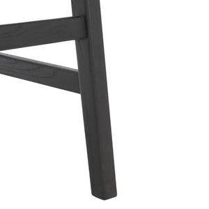 Safavieh Abreu Coastal-Inspired Rectangle Barstool With Woven Leather Seat And Natural Wood Frame For Style Black BST1012G