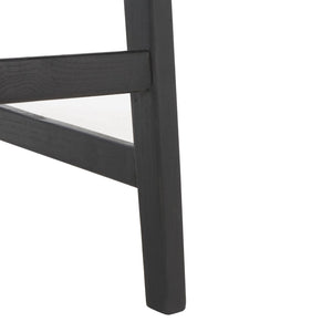 Safavieh Abreu Rectangle Counter Stool - Coastal Chic Design With Woven Leather Seat And Durable Wood Frame Black BST1013G
