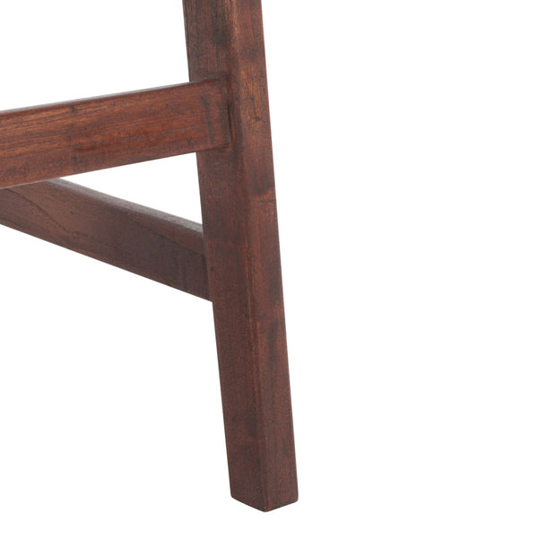 Safavieh Abreu Rectangle Counter Stool - Coastal Chic Design With Woven Leather Seat And Durable Wood Frame Cognac / Walnut BST1013H