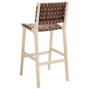 Safavieh Adah Bar Stool - Coastal Charm Meets Contemporary Design For Stylish Kitchen And Dining Spaces Cognac / Natural Unfinished BST1014A