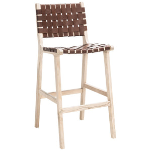 Safavieh Adah Bar Stool - Coastal Charm Meets Contemporary Design For Stylish Kitchen And Dining Spaces Cognac / Natural Unfinished BST1014A