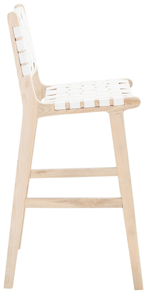 Safavieh Adah Bar Stool - Coastal Charm Meets Contemporary Design For Stylish Kitchen And Dining Spaces White / Natural Unfinished BST1014B