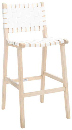 Safavieh Adah Bar Stool - Coastal Charm Meets Contemporary Design For Stylish Kitchen And Dining Spaces White / Natural Unfinished BST1014B
