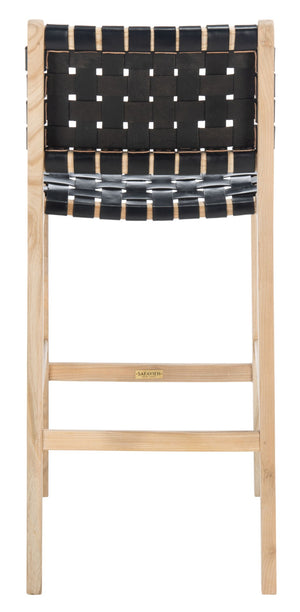 Safavieh Adah Bar Stool - Coastal Charm Meets Contemporary Design For Stylish Kitchen And Dining Spaces Black / Natural Unfinished BST1014C