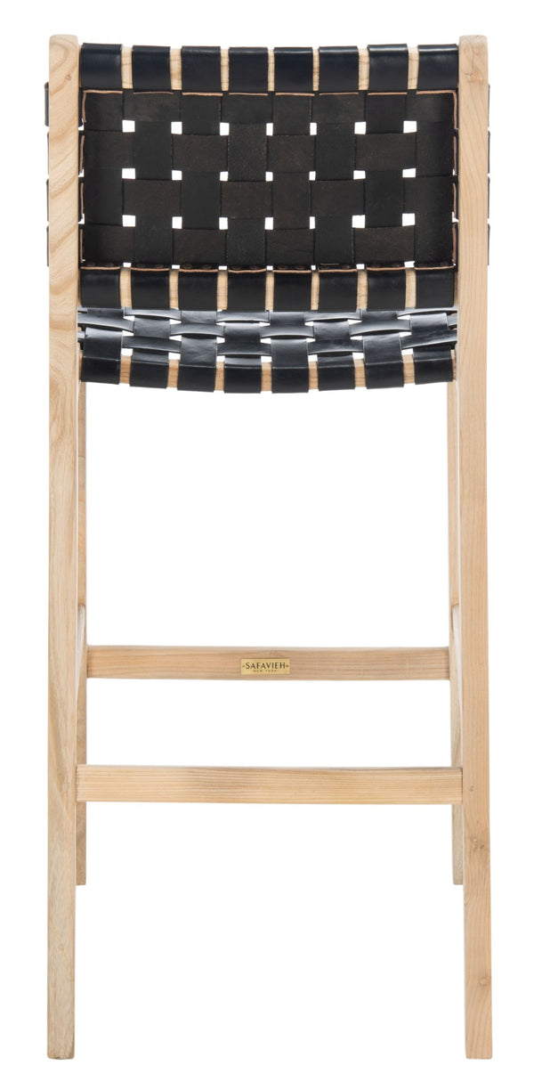 Safavieh Adah Bar Stool - Coastal Charm Meets Contemporary Design For Stylish Kitchen And Dining Spaces Black / Natural Unfinished BST1014C