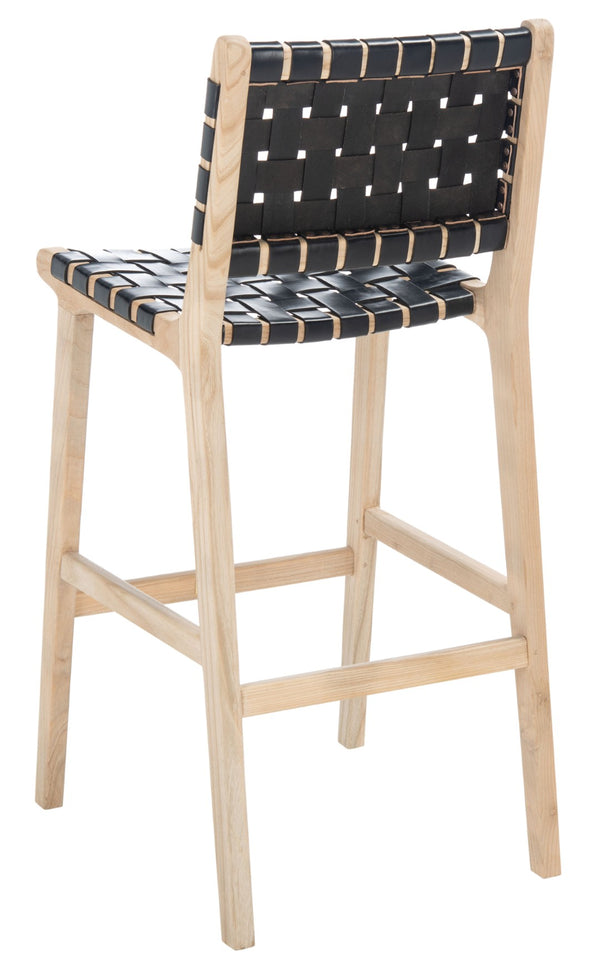 Safavieh Adah Bar Stool - Coastal Charm Meets Contemporary Design For Stylish Kitchen And Dining Spaces Black / Natural Unfinished BST1014C