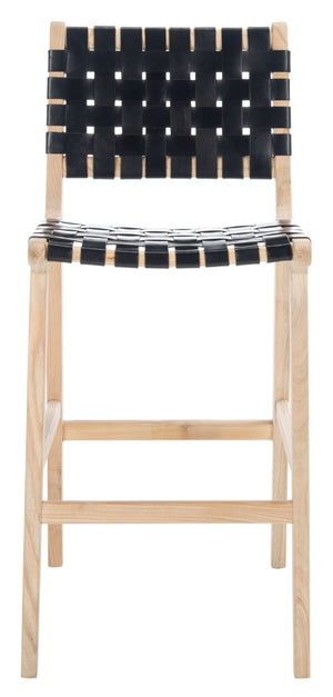 Safavieh Adah Bar Stool - Coastal Charm Meets Contemporary Design For Stylish Kitchen And Dining Spaces Black / Natural Unfinished BST1014C