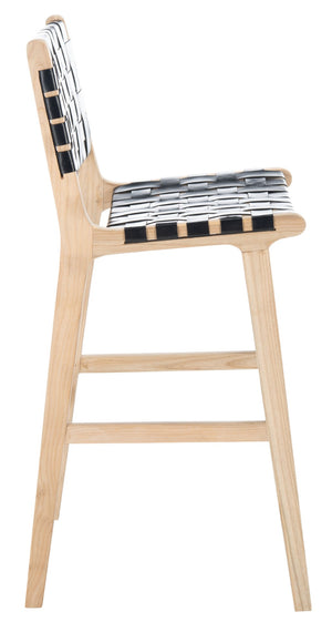 Safavieh Adah Bar Stool - Coastal Charm Meets Contemporary Design For Stylish Kitchen And Dining Spaces Black / Natural Unfinished BST1014C