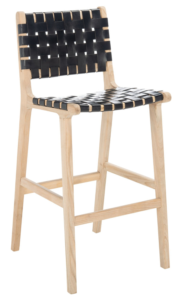 Safavieh Adah Bar Stool - Coastal Charm Meets Contemporary Design For Stylish Kitchen And Dining Spaces Black / Natural Unfinished BST1014C