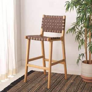Safavieh Adah Bar Stool - Coastal Charm Meets Contemporary Design For Stylish Kitchen And Dining Spaces Cognac / Natural BST1014D
