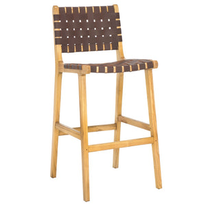Safavieh Adah Bar Stool - Coastal Charm Meets Contemporary Design For Stylish Kitchen And Dining Spaces Cognac / Natural BST1014D