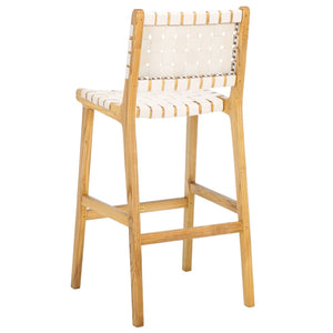Safavieh Adah Bar Stool - Coastal Charm Meets Contemporary Design For Stylish Kitchen And Dining Spaces White / Natural BST1014E