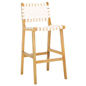 Safavieh Adah Bar Stool - Coastal Charm Meets Contemporary Design For Stylish Kitchen And Dining Spaces White / Natural BST1014E
