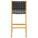 Safavieh Adah Leather Bar Stool Black / Natural BST1014F