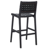 Safavieh Adah Leather Bar Stool Black BST1014G