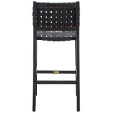 Safavieh Adah Leather Bar Stool Black BST1014G