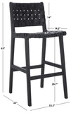 Safavieh Adah Leather Bar Stool Black BST1014G