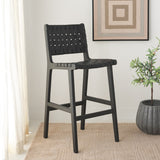 Safavieh Adah Leather Bar Stool Black BST1014G