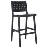 Safavieh Adah Leather Bar Stool Black BST1014G