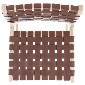 Safavieh Adah Leather Counter Stool - Coastal Charm With Open Wood Frame And Woven Leather For Timeless Style Cognac / Natural Unfinished BST1015A