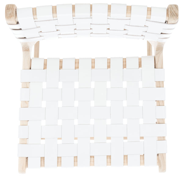 Safavieh Adah Leather Counter Stool - Stylish Barstool With Natural Wood Finish For Modern Interiors White ,Natural Unfinished Wood,Leather Bst1015b