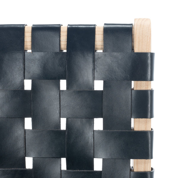 Safavieh Adah Leather Counter Stool - Stylish Barstool With Natural Wood Finish For Modern Interiors Black ,Natural Unfinished Wood,Leather Bst1015c