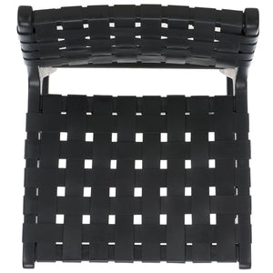 Safavieh Adah Leather Counter Stool - Coastal Charm With Open Wood Frame And Woven Leather For Timeless Style Black BST1015G