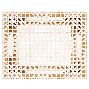 Safavieh Kaleo Woven Leather Counter Stool Natural / White Teak BST1016B