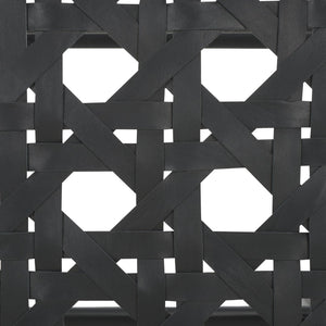 Safavieh Walda Black Leather Woven Counter Stool - Modern Artisanal Design For Dining & Bar Spaces, 25" Height BST1017A