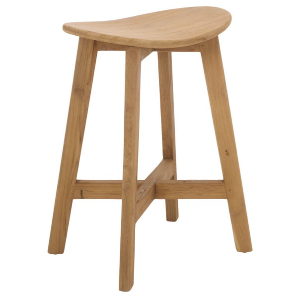 Safavieh Rancho Natural Teak Counter Stool Sustainably Crafted for Kitchen Island or Bar BST1018A