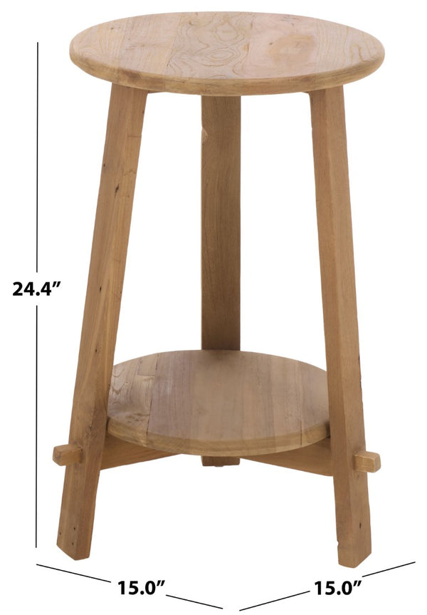 Safavieh Springs Recycled Teak Counter Stool Solid Wood Natural Grain Kitchen Island Seat BST1019A