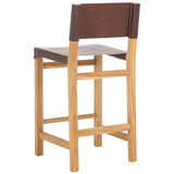 Safavieh Romee Counter Stool Cognac / Natural 18.1" x 19.3" x 37.2"