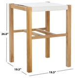 Safavieh  Solana Counter Stool White / Natural 19.5" x 19.5" x 26"