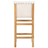 Safavieh Arian  Counter Stool White / Natural 18.5" x 20.9" x 39.8"