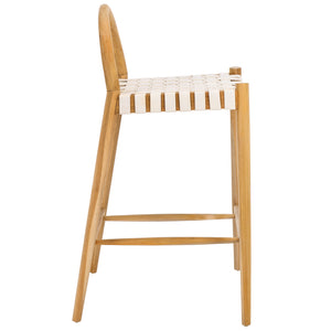 Safavieh Rhyan Counter Stool White / Natural 20.5" x 20.1" x 35.4"