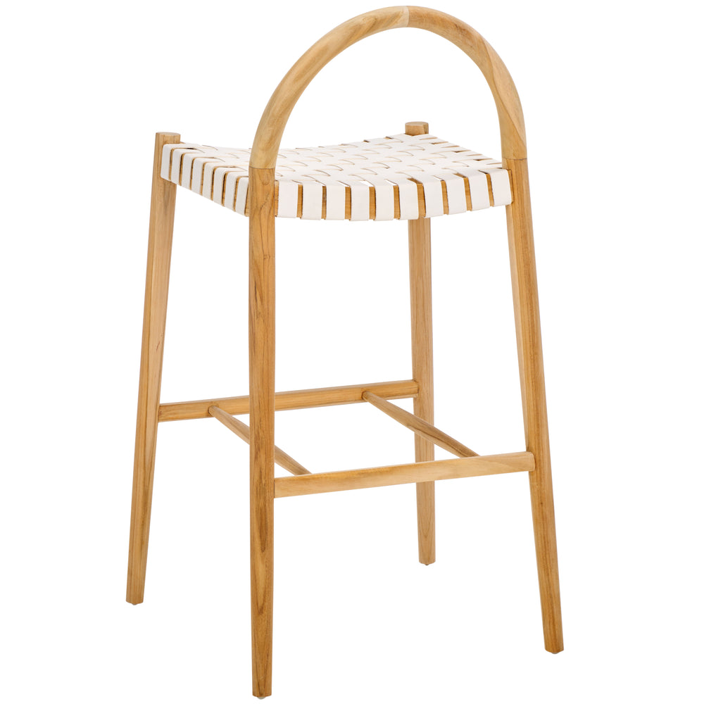 Safavieh Rhyan Bar Stool White / Natural 20.5" x 20.1" x 39.4"