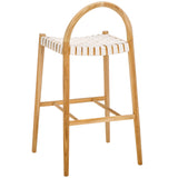 Safavieh Rhyan Bar Stool White / Natural 20.5" x 20.1" x 39.4"