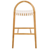 Safavieh Rhyan Bar Stool White / Natural 20.5" x 20.1" x 39.4"