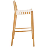 Safavieh Rhyan Bar Stool White / Natural 20.5" x 20.1" x 39.4"