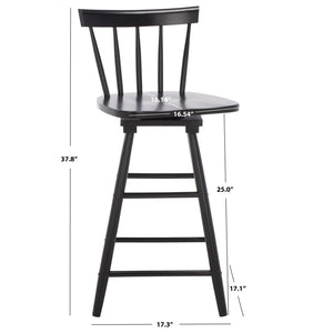 Safavieh Tage Swivel Counter Stool – Modern Farmhouse Charm With 360° Swivel Seat For Stylish Comfort Black BST1400A