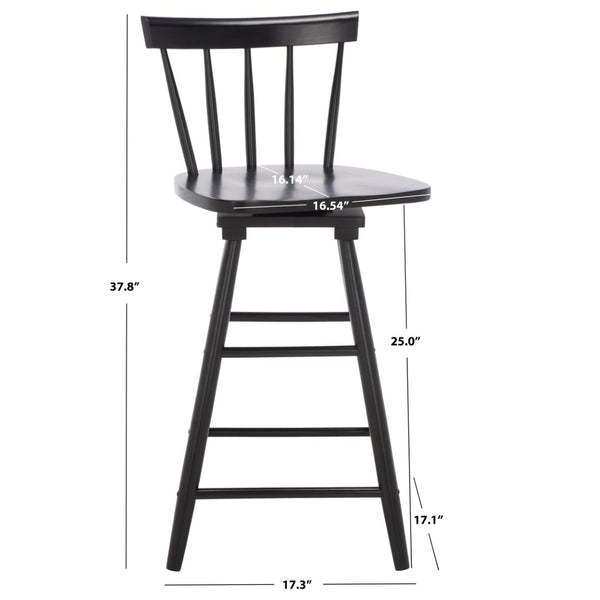 Safavieh Tage Swivel Counter Stool – Modern Farmhouse Charm With 360° Swivel Seat For Stylish Comfort Black BST1400A