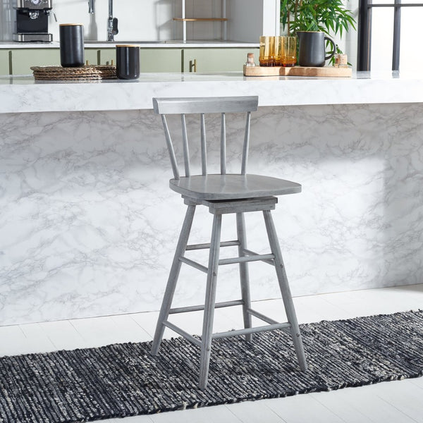 Safavieh Tage Swivel Counter Stool – Modern Farmhouse Charm With 360° Swivel Seat For Stylish Comfort Grey BST1400B