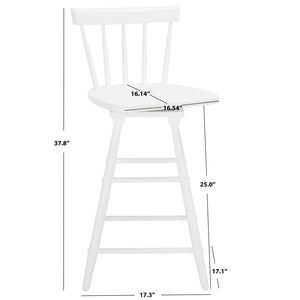 Safavieh Tage Swivel Counter Stool – Modern Farmhouse Charm With 360° Swivel Seat For Stylish Comfort White BST1400C