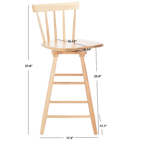 Safavieh Tage Swivel Counter Stool – Modern Farmhouse Charm With 360° Swivel Seat For Stylish Comfort Natural BST1400D