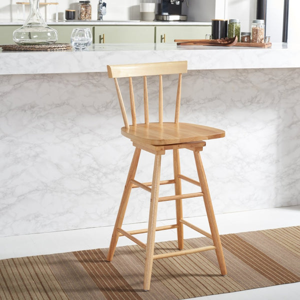 Safavieh Tage Swivel Counter Stool – Modern Farmhouse Charm With 360° Swivel Seat For Stylish Comfort Natural BST1400D