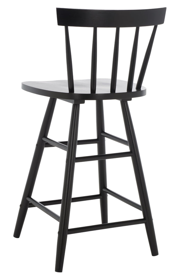 Safavieh Tally Wood Counter Stool - Modern Farmhouse Design With Timeless Windsor Style For Your Kitchen Bar Black BST1401A