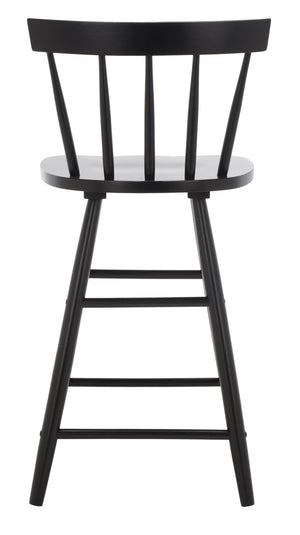 Safavieh Tally Wood Counter Stool - Modern Farmhouse Design With Timeless Windsor Style For Your Kitchen Bar Black BST1401A